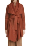 Harris Wharf London Draped Wool Coat In Paprika