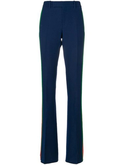 Gucci High-waisted Flared Trousers In Blue