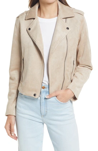 Bb Dakota By Steve Madden Jet Set Faux Suede Moto Jacket In Light Tan