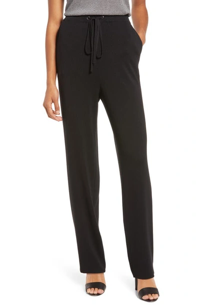 Ming Wang Knit Drawstring Pants In Black