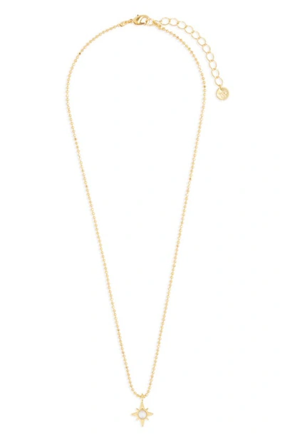 Brook & York Alice Beaded Mother-of-pearl Starburst Pendant Necklace In Gold