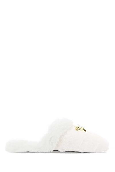 Versace Medusa Home Slippers In Bianco