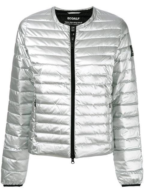 Ecoalf - Collarless Puffer Jacket In Grey | ModeSens