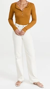 Nili Lotan Jordan Henley Long-sleeve T-shirt In Beige