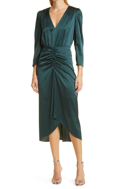Veronica Beard Beck Stretch Silk Dress In Juniper