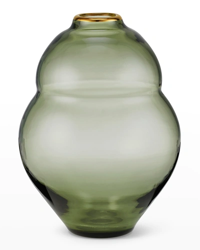 Aerin Introduction Sancia Gourd Glass Vase In Fern