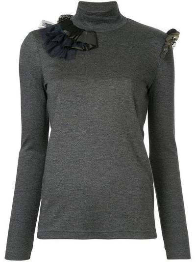 Kolor Ruffled Detail Roll Neck Jumper