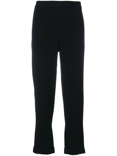 Balmain Crepe Carrot Trousers In Black