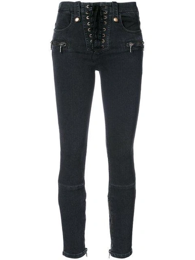 Ben Taverniti Unravel Project Unravel Lace Up Skinny Jeans In Black