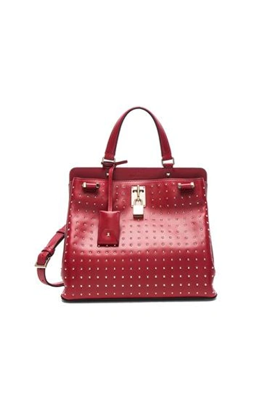 Valentino Garavani Valentino Medium Studded Piper Handle Bag In Red.