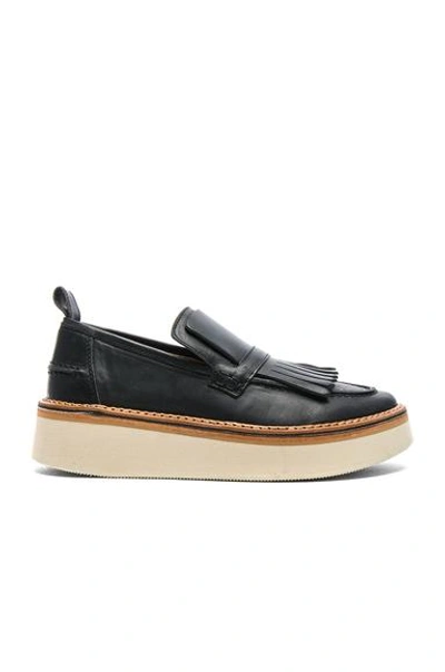 Flamingos Leather Trianon Loafers In Black