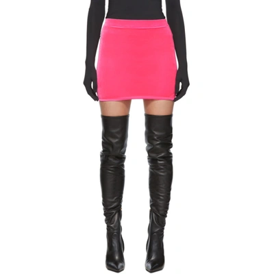 Vetements Velvet High-waisted Mini Skirt In Hot Pink
