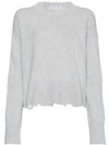 Helmut Lang Distressed Wool And Cashmere-blend Sweater In Grey