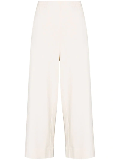 Ninety Percent Cropped Wide-leg Track Trousers In Neutrals