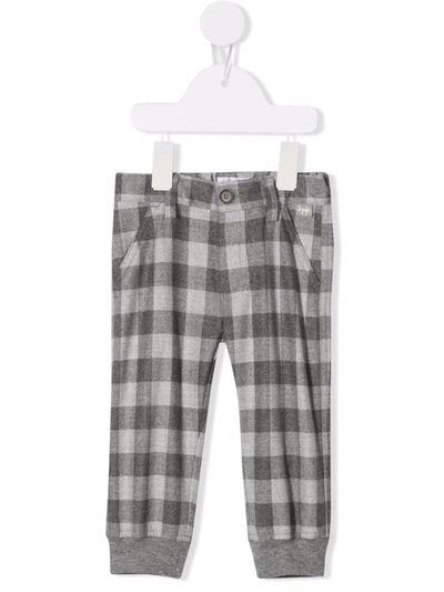 Il Gufo Babies' Check Straight-leg Trousers In Grey