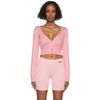 Versace Pink Silk Cropped Cardigan