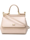 Dolce & Gabbana Mini Sicily Leather Tote In Pink