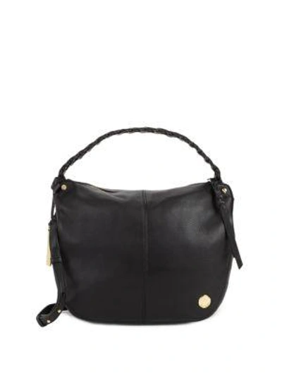 Vince Camuto Small Leather Hobo Bag In Black