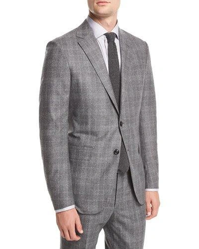 Ermenegildo Zegna Wool/silk Plaid Two-piece Suit In Gray