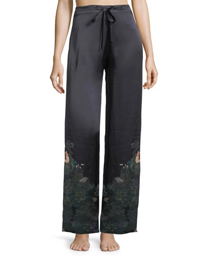 Meng Floral-print Silk Pajama Pants In Multi Pattern