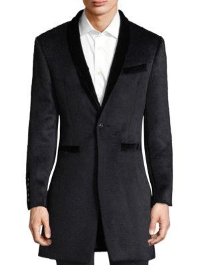John Varvatos Classic Shawl Collar Coat In Black