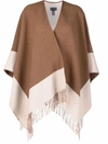 Rag & Bone Highlands Two-tone Reversible Wool-blend Poncho In Light Brown