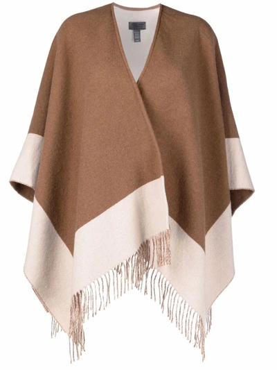 Rag & Bone Highlands Two-tone Reversible Wool-blend Poncho In Light Brown