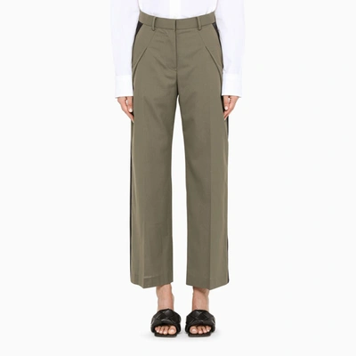 Sacai Khaki Palazzo Trousers In Green