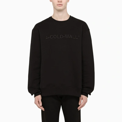 A-cold-wall* Black Sweatshirt With Tone On Tone Logo Lettering