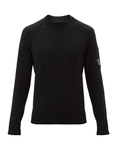 C.p. Company Goggle-lens Wool-blend Jumper In Black