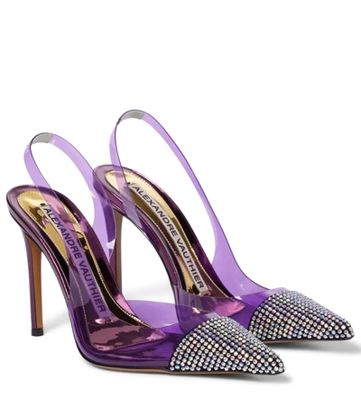 Alexandre Vauthier Amber Ghost Embellished Pvc Pumps In Purple