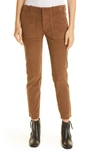 Nili Lotan Jenna Slim Ankle Stretch Corduroy Pants In Maple