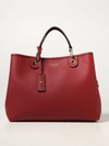 Emporio Armani Bag In Textured Synthetic Leather In Burgundy