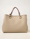 Emporio Armani Bag In Textured Synthetic Leather In Beige