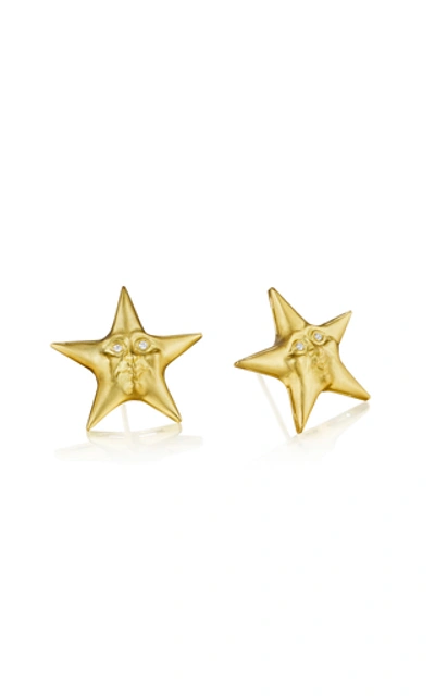 Anthony Lent Women's Starface 18k Yellow Gold Diamond Earrings