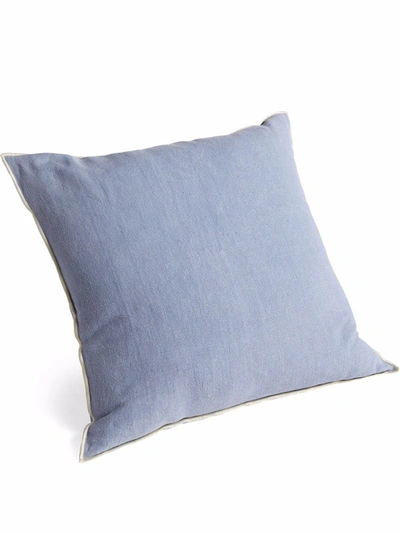 Hay Outline Linen Cotton Blend Cushion In Blue