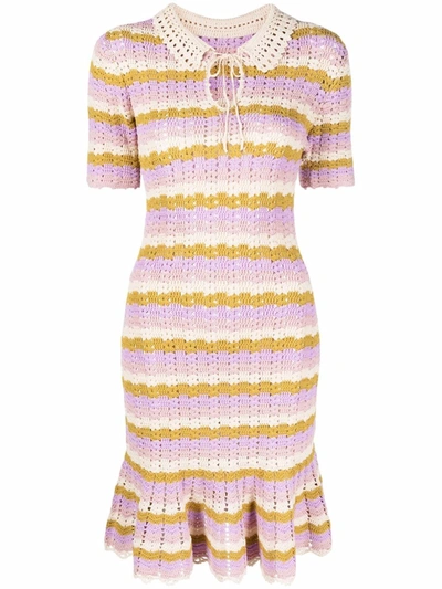 Sandro Ethel Crocheted Mini Dress In Multi Color | ModeSens