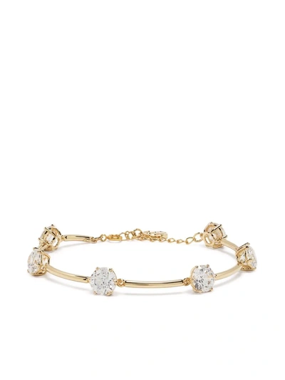 Swarovski Constella Cubic Zirconia Station Bracelet In Gold