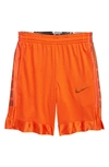 Nike Kids' Elite Basketball Shorts In Orange/ Dkrset