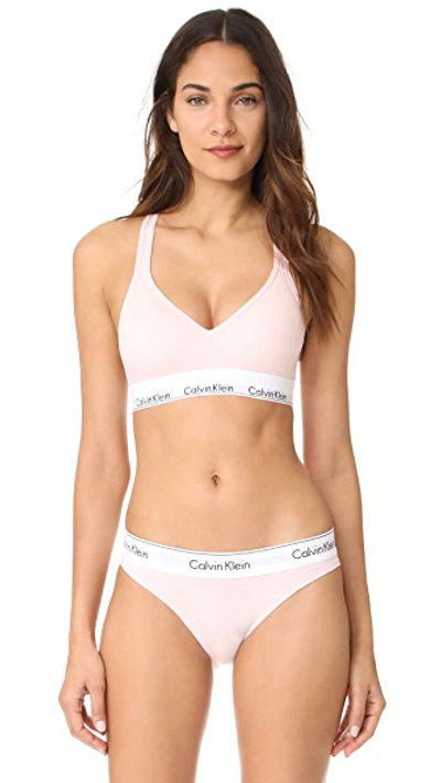 Calvin Klein Underwear Modern Cotton Lightly Lined Bralette In Nymph's Thigh
