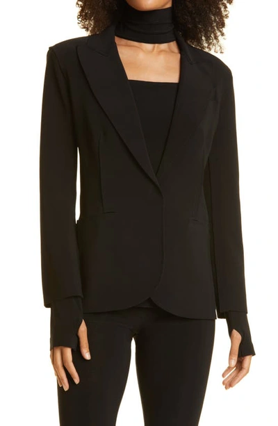 Norma Kamali Front Button Jacket In Black