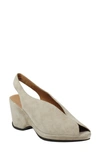 L'amour Des Pieds Odetta Slingback Wedge In Taupe Suede