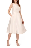 Adrianna Papell Sleeveless Mikado Fit & Flare Midi Dress In Ivory