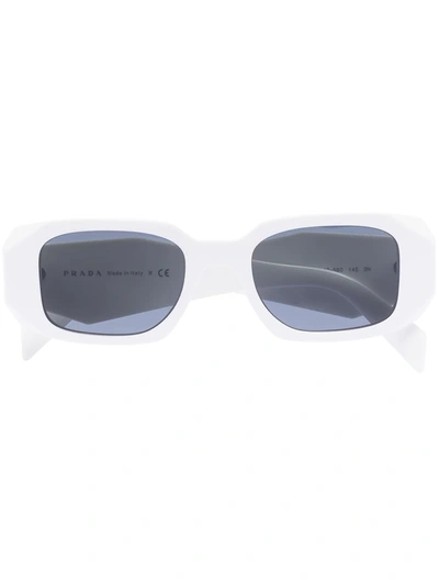 Prada Symbole Geometric-frame Sunglasses In White