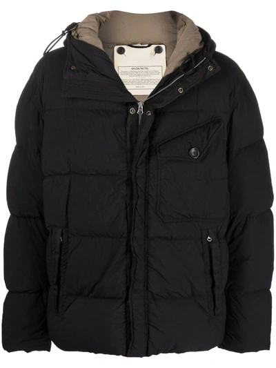 Ten C Zip-up Padded Coat In Schwarz