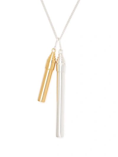 Jil Sander Case Charms Long Necklace In Silver