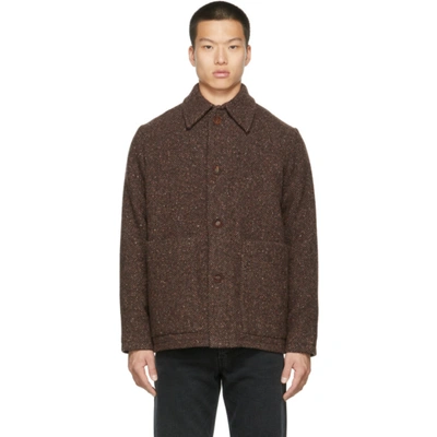 Séfr Ramona Herringbone Virgin Wool-blend Jacket In Brown | ModeSens