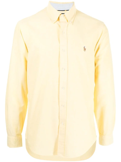 Polo Ralph Lauren Polo Pony Embroidered Oxford Shirt In Yellow