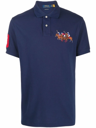 Polo Ralph Lauren Polo Pony-motif Cotton Polo Shirt In Blue