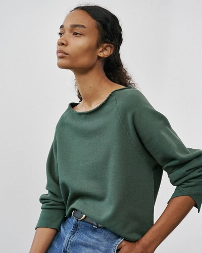 Nili Lotan Luka Scoop Neck Sweatshirt In Campus Green